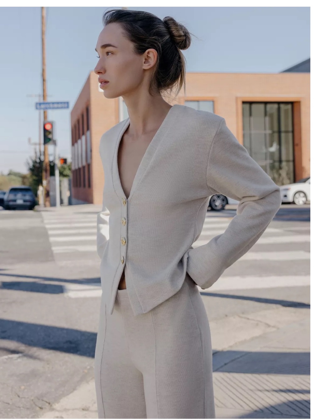 Zara Beige Marl Knit Top and Matching Pant